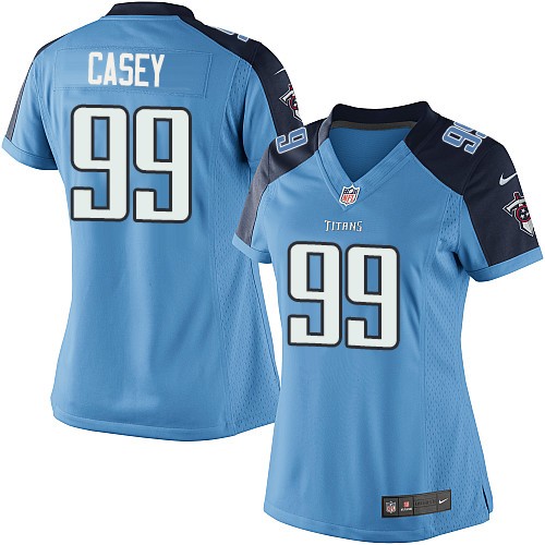 Women's Elite Jurrell Casey Nike Jersey Light Blue Home - #99 NFL Tennessee Titans